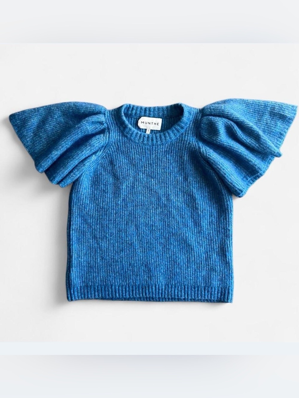 Munthe Copenhagen Flutter Sleeve  wool alpaca blend Sweater Sz 38 (US M)